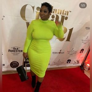 Turtleneck midi dress